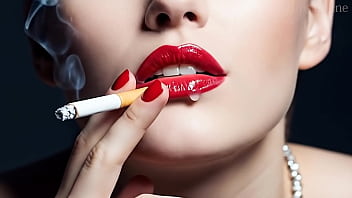Smoking fetish ai movie red lipstick