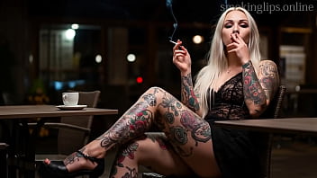 Smoking fetish ai movie red lipstick