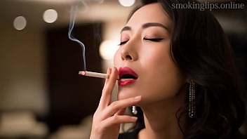 Smoking fetish ai movie red lipstick