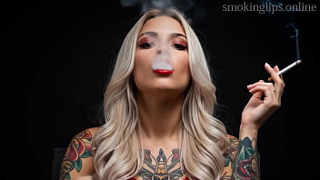 Smoking fetish ai movie red lipstick