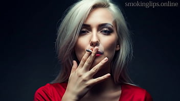 Smoking fetish ai movie red lipstick