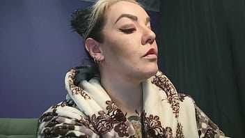 Long and hot sissy training with strap on and fake cum from busty tattooed strict mistress