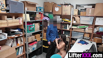 The suspect is apprehended and taken to the lp office where the officer conducts a thorough strip search lifterxxx