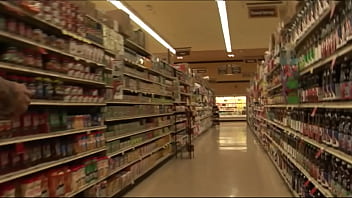 Her checkered dress stays on as her tits are freed and her vagina penetrated by this man's