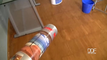 Sucking the ice slurping his popsicle for cum in mouth