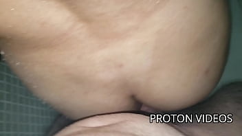 Backstage shower with redhead wife