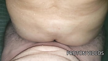 Backstage shower with redhead wife