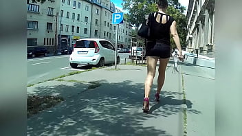 Long legs in sluty tight short