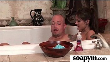 Soapy massage and shower blowjob 7