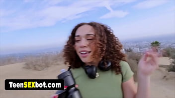 Ebony teen with bubbly ass gets rough fucked