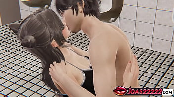 Nakata anna hot anime girl animation toilet kiss & pussy fingering & wall cunnilingus in lingerie wet orgasm in honey select 2