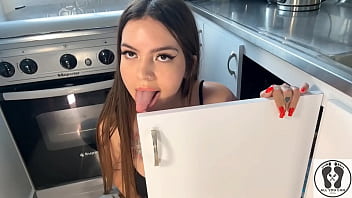 Calibaby alone at home cleaning turns into a horny situation