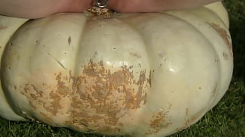 Nz milf sub uses huge pumpkin as her toilet while her master films the action Nz milf sub uses huge pumpkin as her toilet while her master films the action
