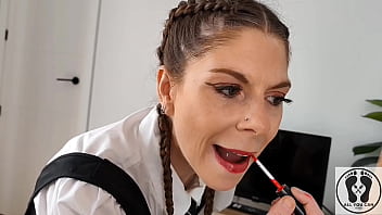 Godess milf in school uniform showering and masturbates