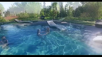 Burying the long hard dong in her buddy's sticky twat breanne grabs lexi's hips and