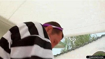 Brunette girl rammed roughly from behind