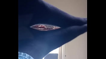 Teaser in socks with toes