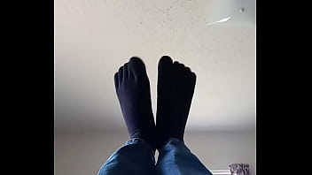 Teaser in socks with toes
