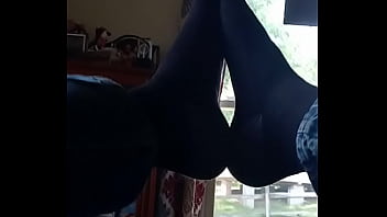 Teaser in socks with toes