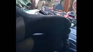 Teaser in socks with toes