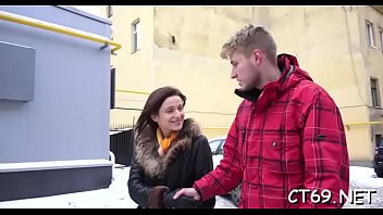 Wet hole of a slut endures deep penetration by a biggest cock