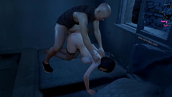 3d skinny asian babe wearing sex fishnets have hardcore sex