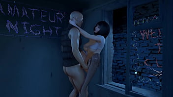 3d skinny asian babe wearing sex fishnets have hardcore sex