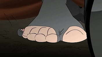 Foot crush cartoon big girl