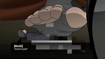 Foot crush cartoon big girl