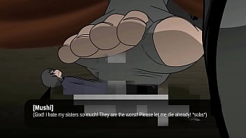 Foot crush cartoon big girl