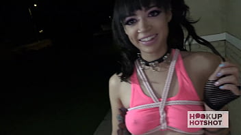 Kinky brunette rope baby is getting her twat cock crammed