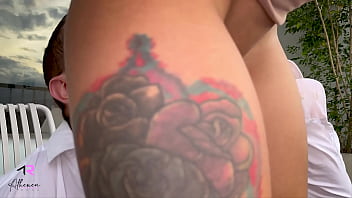 Petite girl fucks a big cock of a muscular guy on a balcony athenea rose & duncan saint