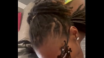 Sexy slim big booty model gives blow in chair