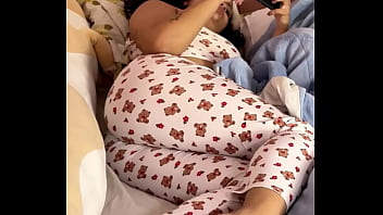 Chubby girl farting on bed loud and natural