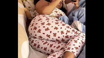 Chubby girl farting on bed loud and natural