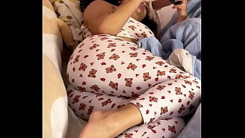 Chubby girl farting on bed loud and natural