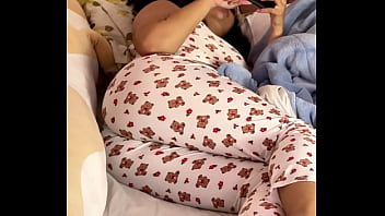 Chubby girl farting on bed loud and natural