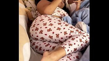 Chubby girl farting on bed loud and natural