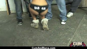 Black girl sucks many white cocks in redneck group 8