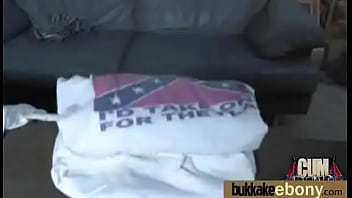 Ebony gets group cumshots 14