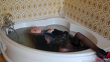 College uniform horny sophia smith shows off her wet panties