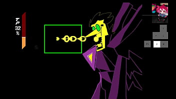 Spamton neo es follado por joven de pelo largo y muchacha negra con dientes grandes