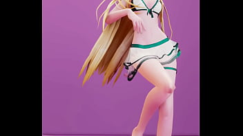 Date a live mayuri hentai undress dance bboom bboom song blonde girl mmd 3d clear blue clothes