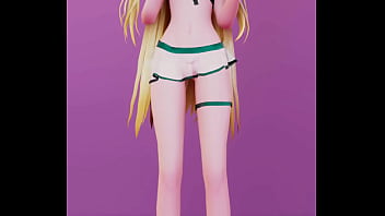 Date a live mayuri hentai undress dance bboom bboom song blonde girl mmd 3d clear blue clothes