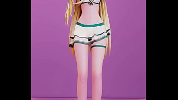 Date a live mayuri hentai undress dance bboom bboom song blonde girl mmd 3d clear blue clothes