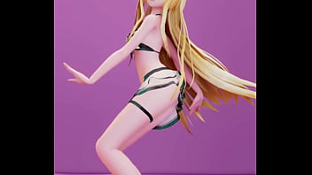 Date a live mayuri hentai undress dance bboom bboom song blonde girl mmd 3d clear blue clothes