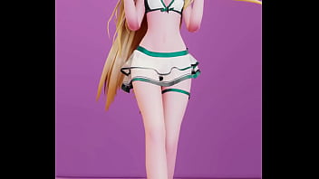 Date a live mayuri hentai undress dance bboom bboom song blonde girl mmd 3d clear blue clothes