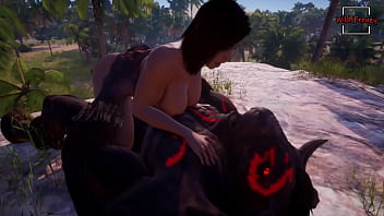 Video game shey and minotaur