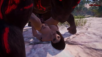 Video game shey and minotaur