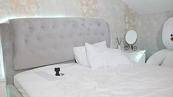 A student with big tits undresses on camera after studying